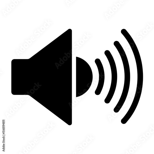 Speaker icon with sound waves, audio and communication symbol, copyspace