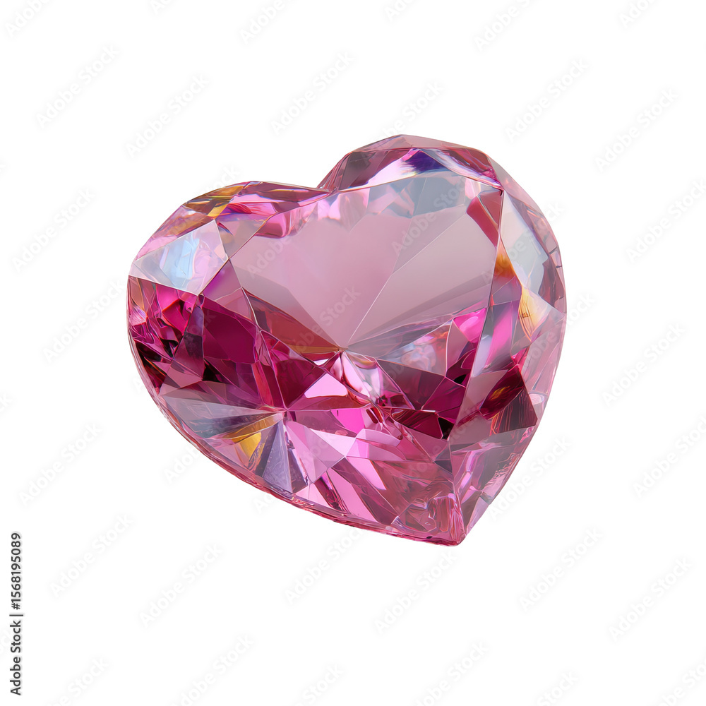 Elegant 3D Rendering of a Pink Diamond on Transparent Background Elegant 3D Rendering of a Pink Diamond on Transparent Background