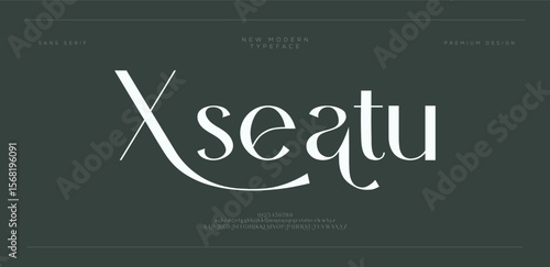 Xseatu Classic typography in modern or old art deco style, serif letters for modern or retro poster font