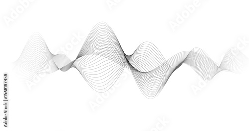 Audio Waves Telecommunication Concept Digital frequency track equalizer Stylized lines on empty background