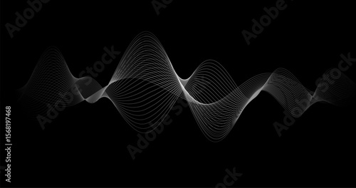 Scientific Abstract background Sound waves Vector illustration communication technology style