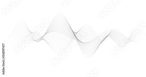 Black Sound waves Tracks on a white background Telecommunication Technology Concept