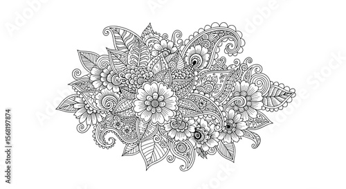 Intricate abstract crystalline structure with detailed geometric patterns and sharp edges on a white background