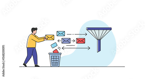 Email Filter Sorts And Organizes Incoming Mail To A Recipient Inbox