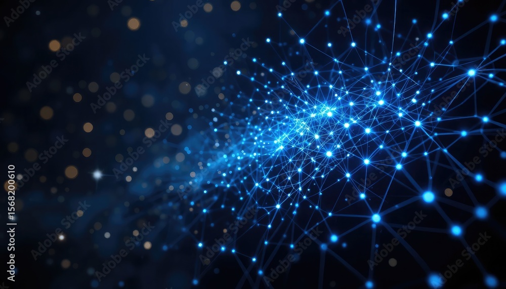 Naklejka premium Glowing Blue Network Connections abstract