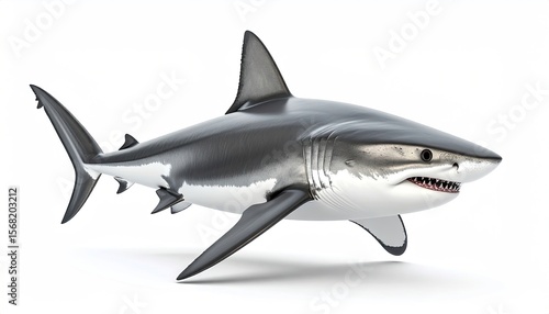 Wallpaper Mural Great white shark in motion Torontodigital.ca