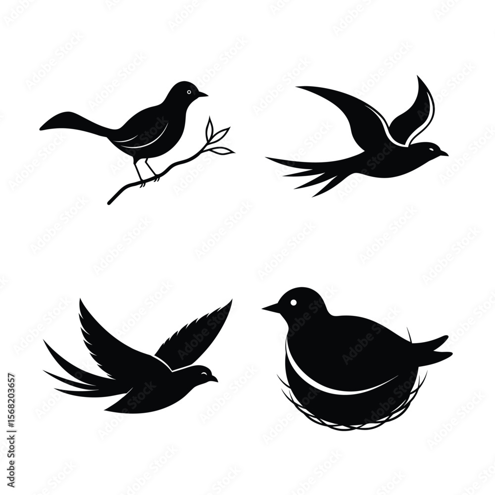 Fototapeta premium silhouette Birds bundile