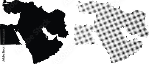 middle east dot halftone vector design with white background