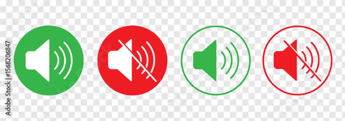 Sound ON and OFF icon. speaker mute icon. Sound vector icon, music volume symbol. Vector illustration Isolated On a white background.