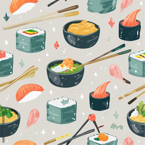 sushi set vector illustration