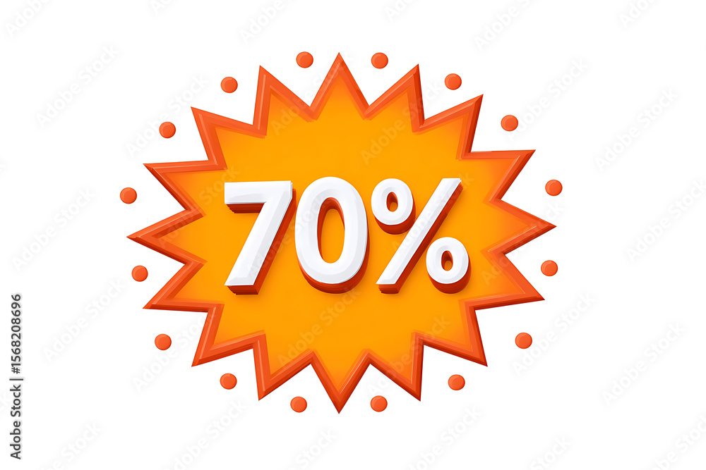 Fototapeta premium 70% off orange starburst discount labelisolated