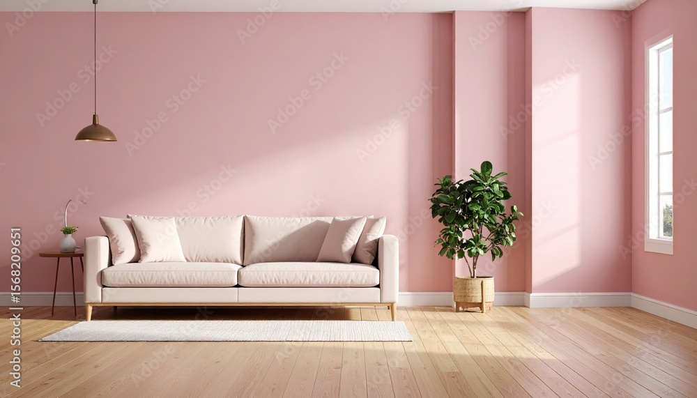 Pink living room interior design Pink living room interior design