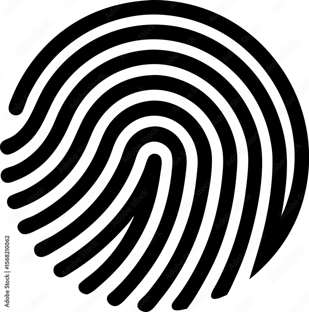 Obraz premium Fingerprint Scan Icon Vector Illustration 