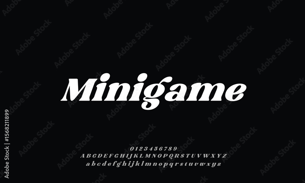 Obraz premium Attractive elegant Minigame Italic serif alphabet display font vector with ligature style