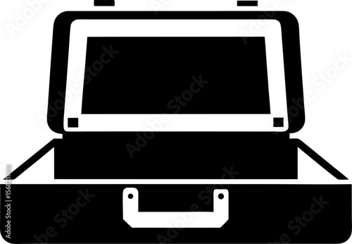 Open Suitcase Icon Vector Illustration 