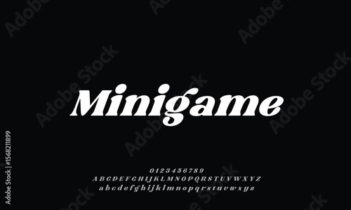 Attractive elegant Minigame Italic serif alphabet display font vector with ligature style