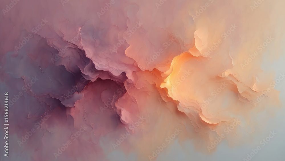 Fototapeta premium Swirling pastel clouds abstract pink