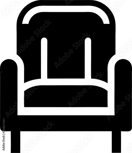 Waiting Room Chair Icon Vector Illustration 