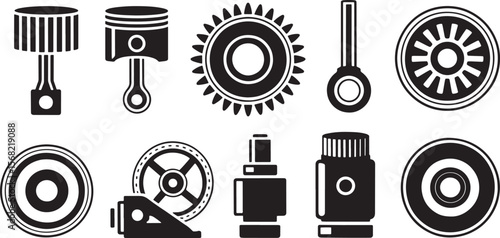  Industrial Gears and Engine Parts Icons