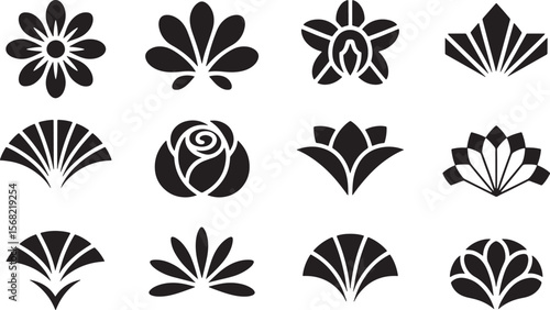 Elegant Floral Botanical Plant Icons