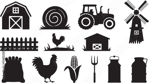 Farm Agriculture Rural Life Icons