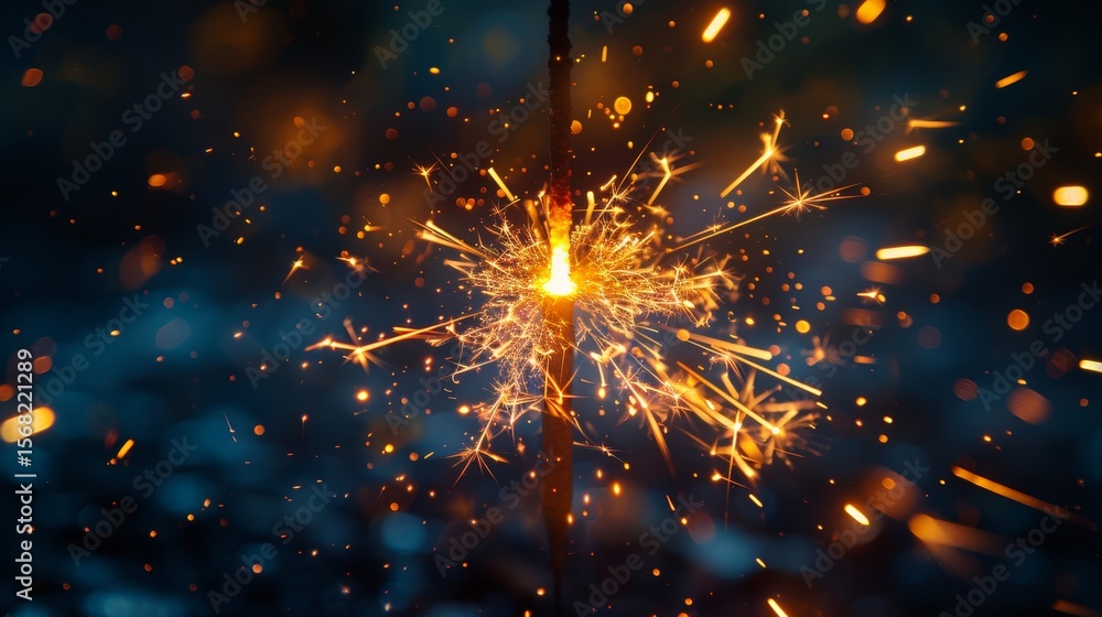 Obraz premium Vibrant Night Sky Filled with Colorful Fireworks, Sparkling Lights, and Joyful Celebration Moments