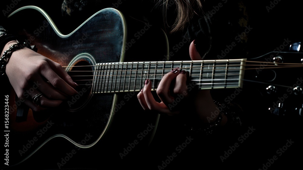 Fototapeta premium Passionate Acoustic Guitar Performance