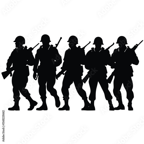 Soldiers Icon single vector shilhouette 