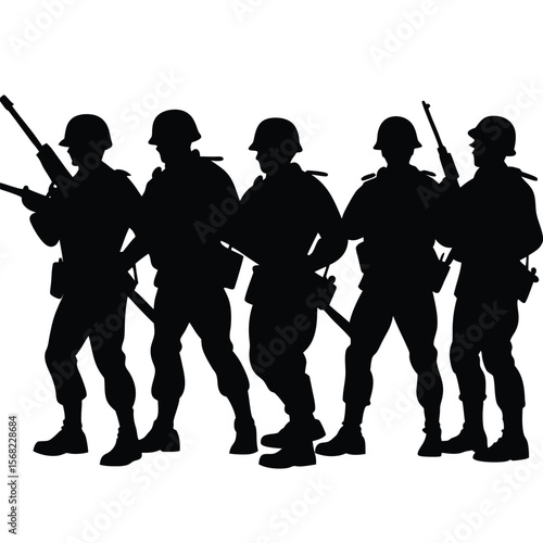 Soldiers Icon single vector shilhouette 