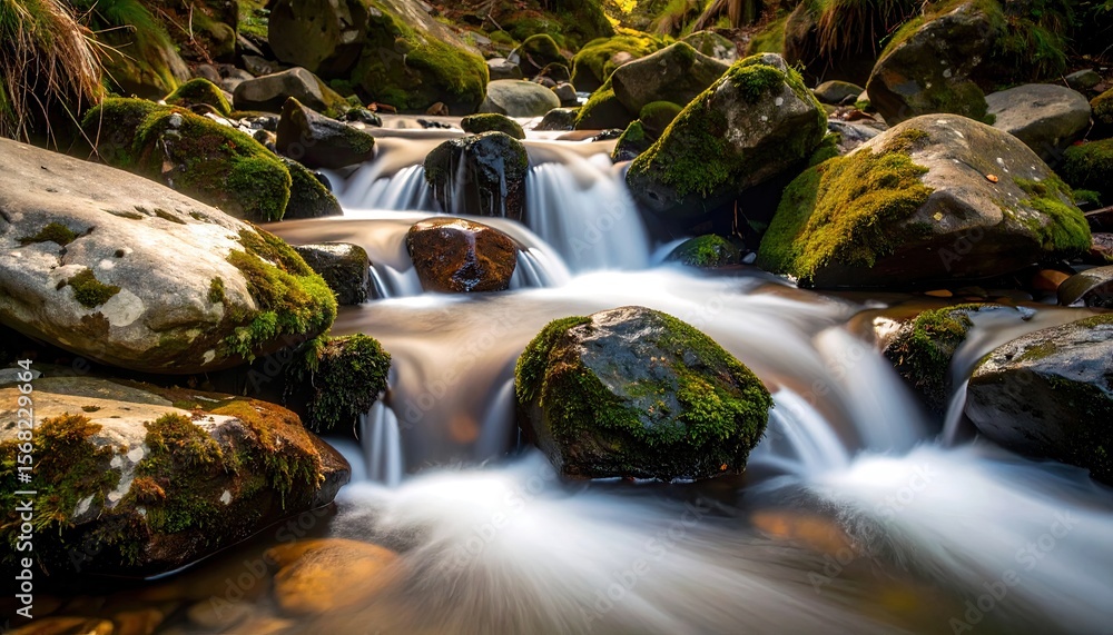 Fototapeta premium Rocky creek cascading over stones