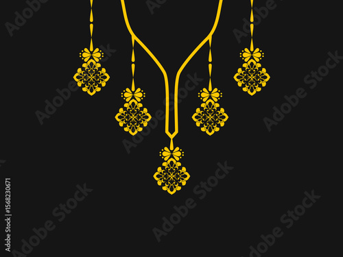 Floral neckline pattern background. traditional. decoration, textile, fabric, clothing. natural style.