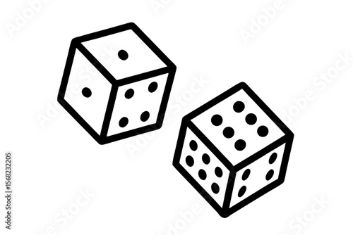Two Dice silhouette vector illustration