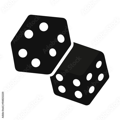 Two Dice silhouette vector illustration