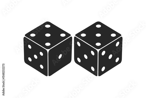 Two Dice silhouette vector illustration