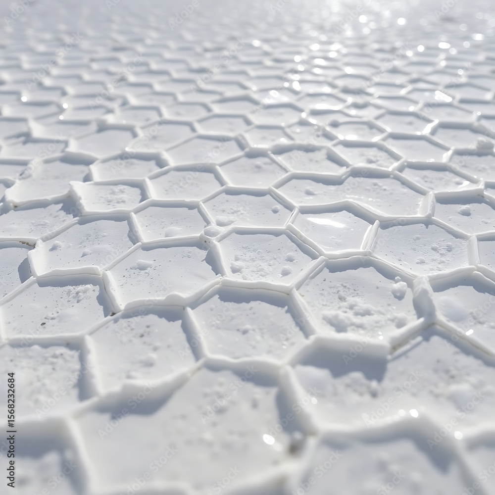 Hexagonal salt formations at Salinas Grandes, Argentina Hexagonal salt formations at Salinas Grandes, Argentina