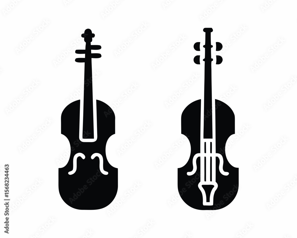 Fototapeta premium Violin icon silhouette vector illustration