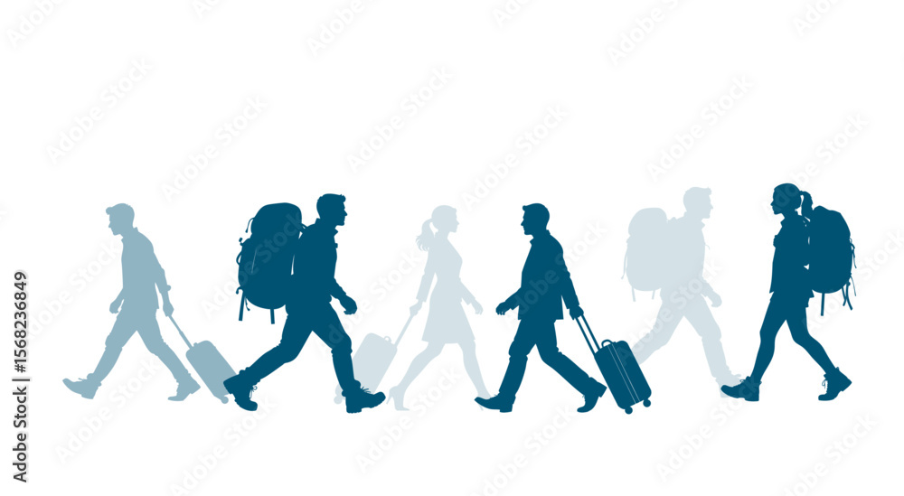 sagome, silhouette, viaggio, gente, viaggiare, persone che viaggiano, valigie, turisti, vacanze sagome, silhouette, viaggio, gente, viaggiare, persone che viaggiano, valigie, turisti, vacanze