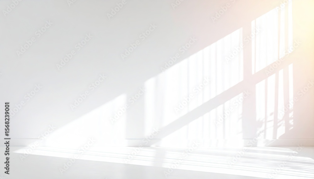 Obraz premium Sunlight casts shadows on a white room