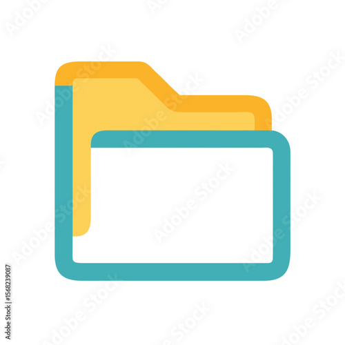 Free Download Vector icon of a business computer folder with documents, a symbol for web and technology design - GFXLoad