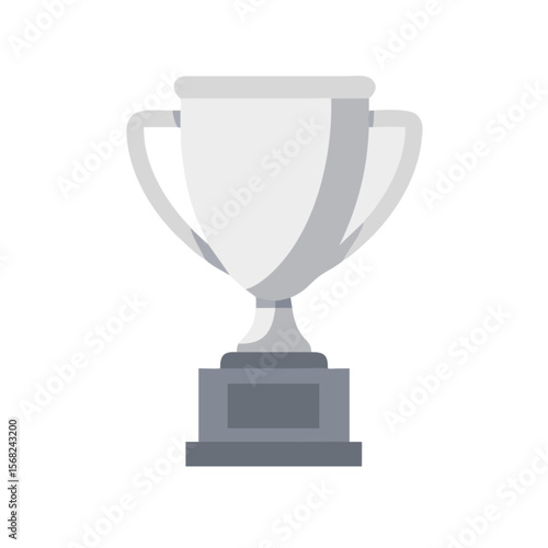 A shimmering gold award cup, isolated on white, symbolizes victory and champion achievement