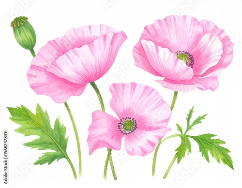 Delicate pink poppies