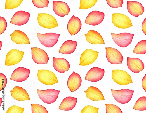 Watercolor flower petals pattern