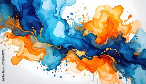 Abstract fluid art with vibrant colors