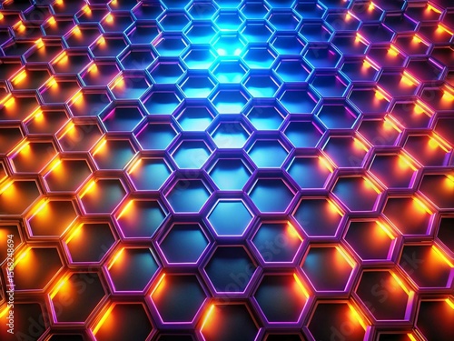 Dynamic Hexagonal LED Grid: Futuristic Lighting Design