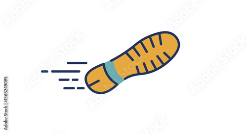 Running shoe graphic with motion lines