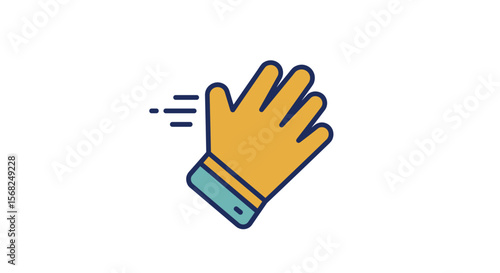 Waving hand gesture in flat design style