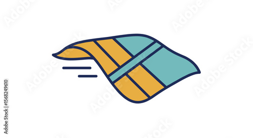 Colorful abstract fabric waving in the air