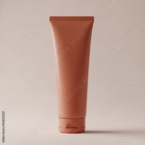 Small White Cosmetic Tube on Subtle Textured Surface Minimal Skincare Mockup