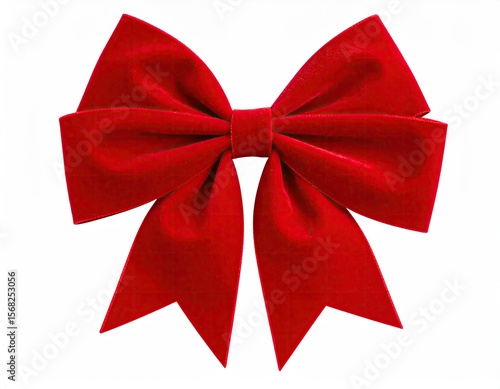 Red velvet bow isolated on white (1)