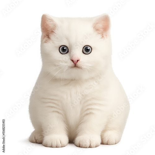 baby pet photography concept adorable white kitten portrait, cute adorable white kitten with blue eyes, fluffy adorable white kitten sitting calmly adorable white kitten